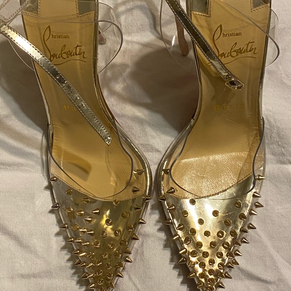Christian louboutin pvc spiked sandals
